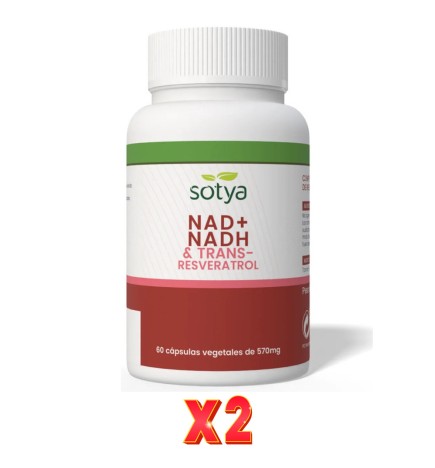 Pack De 2 Unidades Nad + Nadh & Trans-Resveratrol 570Mg 60Caps Sotya