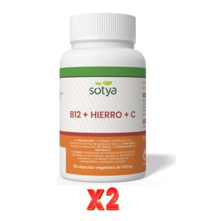 Pack De 2 Unidades Vitamina B12+ Hierro+ Vit C 60 Capsulas Sotya