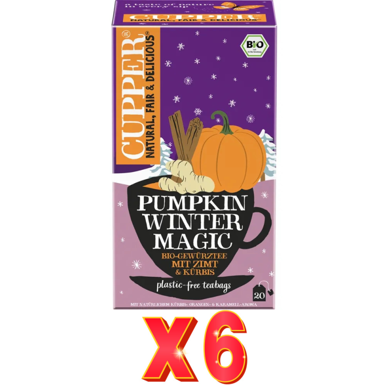 Pack de 6 unidades Infusión Pumpkin Spice Bio 20 Bolsas Cupper