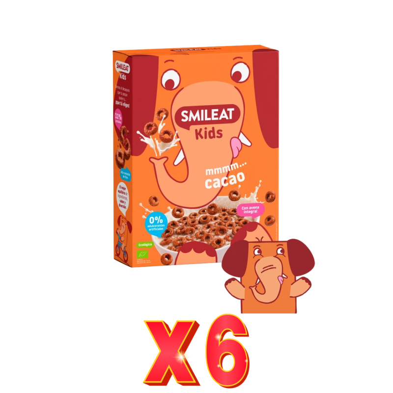 Pack de 6 unidades Cereales Kids Sabor Chocolate Bio 300 G Smileat