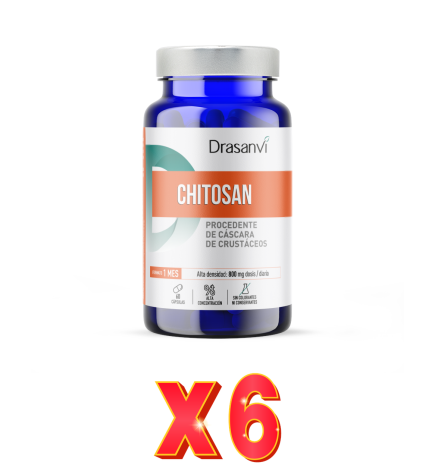 Pack de 6 unidades Chitosan 60 Capsulas Nutrabasicos  Drasanvi