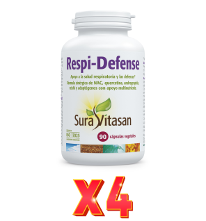 Pack de 4 unidades Respi-Defense 90 Cápsulas Sura Vitasan