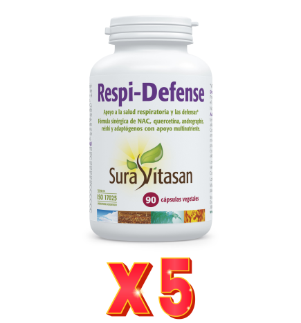 Pack de 5 unidades Respi-Defense 90 Cápsulas Sura Vitasan
