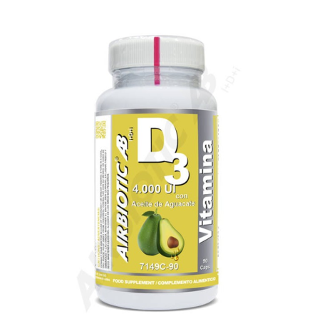 Vit. D3 4.000 UI Con Aceite De Aguacate 90 Cápsulas Airbiotic
