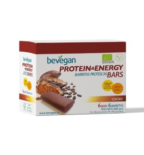 Barritas cacao portein-energy 6x36 gramos de BEVEGAN