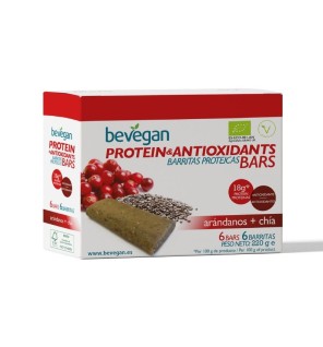 Barritas arandano+chia protein-antioxidant 6x36 gramos de BEVEGAN