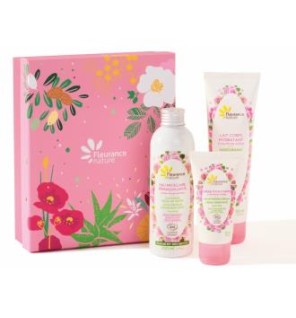 Cofre Rosa Leche Corp+Agua Micelar+Crema Hidratan Fleurance Nature