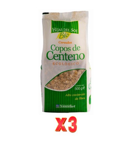 Pack De 3 Unidades Bio Copos De Centeno 500 Gr Ynsadiet