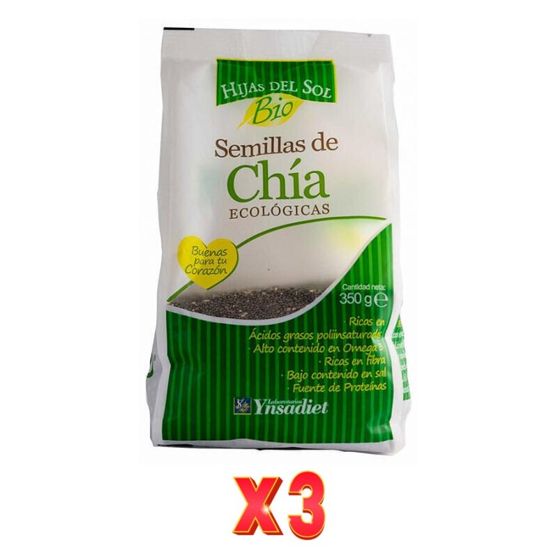 Pack De 3 Unidades Semilla Chia Ecologicas 350 Gr. Ynsadiet Pack De 3 Unidades Semilla Chia Ecologicas 350 Gr. Ynsadiet