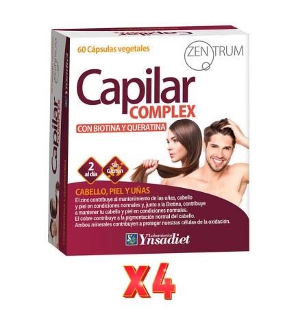 Pack De 4 Unidades Capilar Complex 60 Caps. Zentrum Ynsadiet