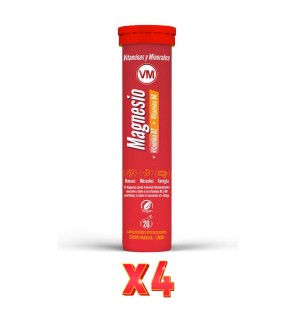 Pack De 4 Unidades Magnesio + Vitamina B2+Vitamina B6 20 Efervescentes Vm Ynsadiet