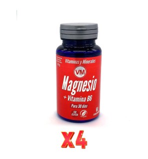 Pack De 4 Unidades Magnesio + Vitamina B6 60 Comp Vm Ynsadiet