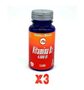 Pack De 3 Unidades Vitamina D3 60 Cap. Vit.Min. 4000 Ui Vm Ynsadiet