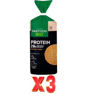 Pack de 3 unidades Tortitas Protein 100 Gramos Santiveri