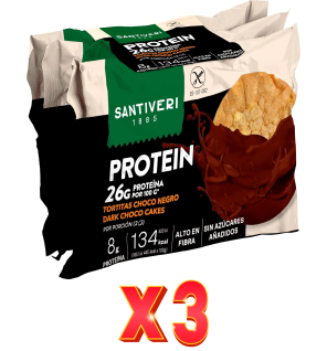 Pack de 3 unidades Tortitas Protein Choco N. 2*3 Santiveri