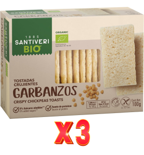 Pack de 3 unidades Tostadas Garbanzo 18 Tostadas Santiveri