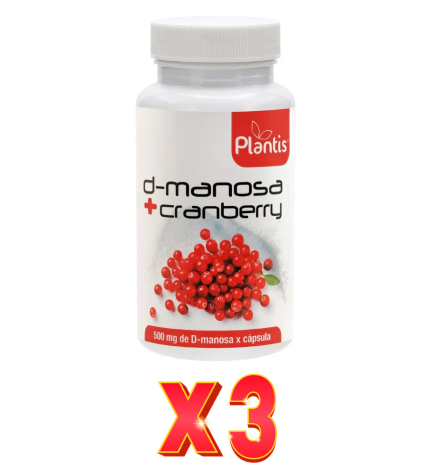 Pack de 3 unidades D-Manosa + Cranberry 60 Cápsulas Plantis Artesania