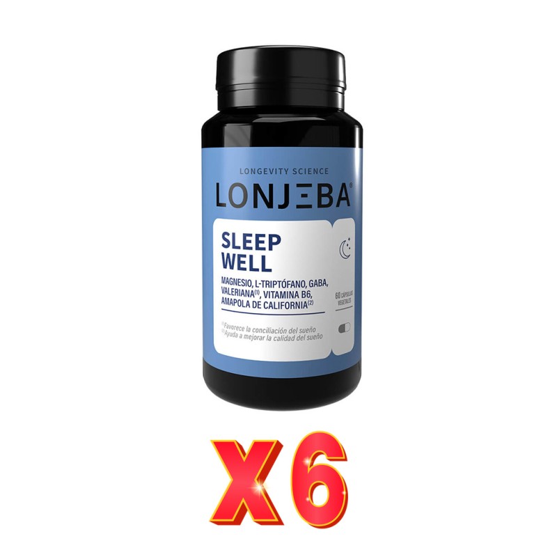 Pack de 6 unidades Sleep Well 60 Cápsulas Lonjeba