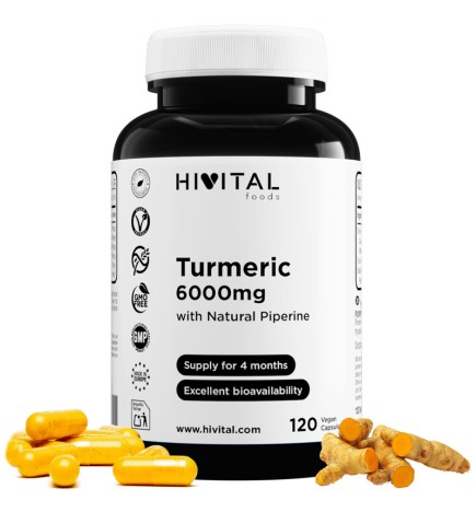 Turmeric Extract 6000 (Cúrcuma) 120 Cápsulas Vegetales Hivital