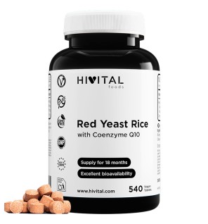 Red Yeast Rice (Levadura de Arroz Rojo) 540 Comprimidos Veganos Hivital