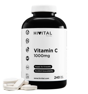 Vitamina C 1000 mg 240 Comprimidos Veganos Hivital
