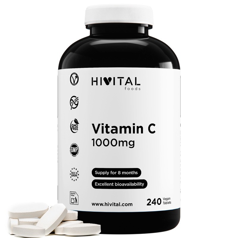 Vitamina C 1000 mg 240 Comprimidos Veganos Hivital