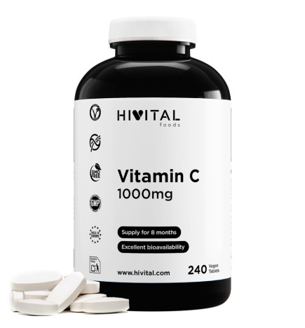 Vitamina C 1000 mg 240 Comprimidos Veganos Hivital