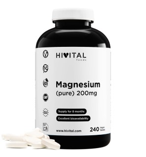 Magnesio 200 mg (Citrato) 240 Comprimidos Veganos Hivital