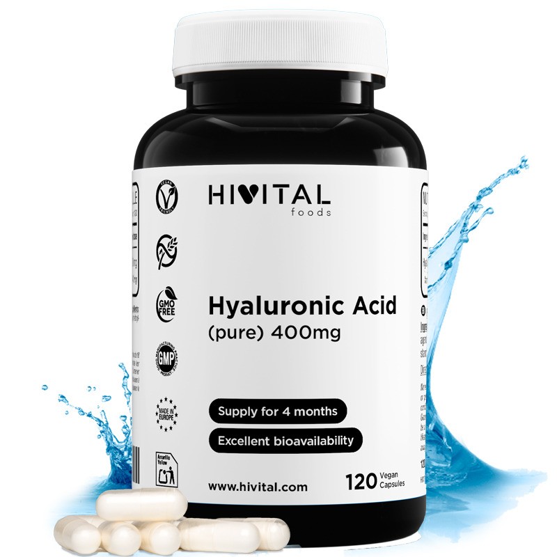 Ácido Hialurónico 400 mg 120 Cápsulas Veganas Hivital