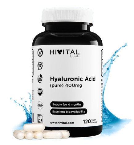Ácido Hialurónico 400 mg 120 Cápsulas Veganas Hivital