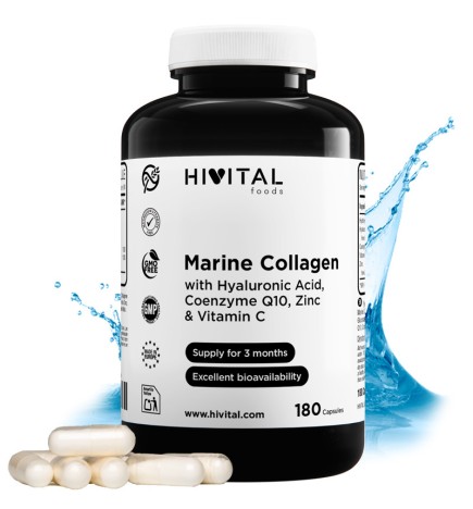 Colágeno Marino con Ácido Hialurónico 180 Cápsulas Hivital