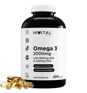 Omega 3 2000mg 200 Cápsulas Hivital