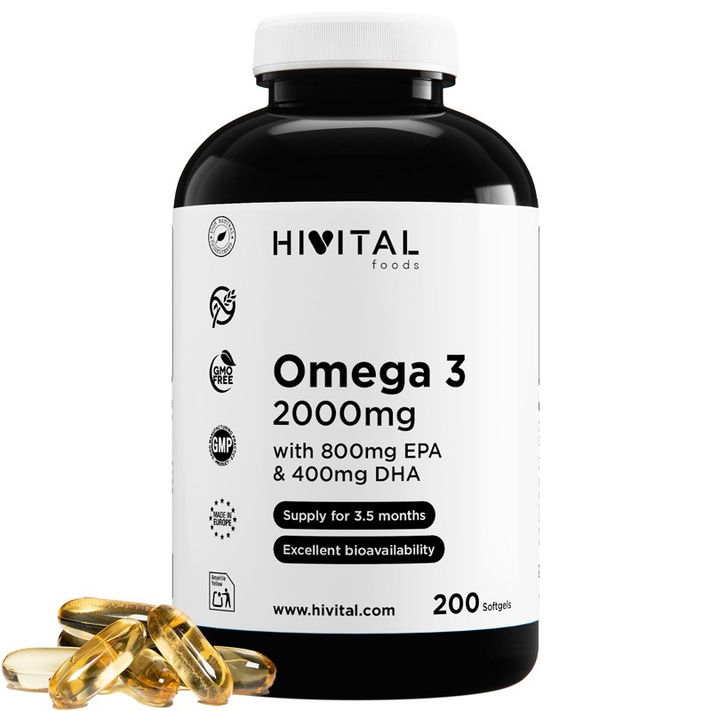 Omega 3 2000mg 200 Cápsulas Hivital