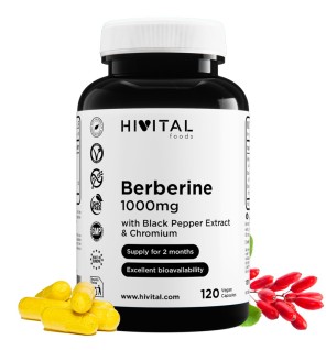 Berberina 1000mg 120 Cápsulas Veganas Hivital