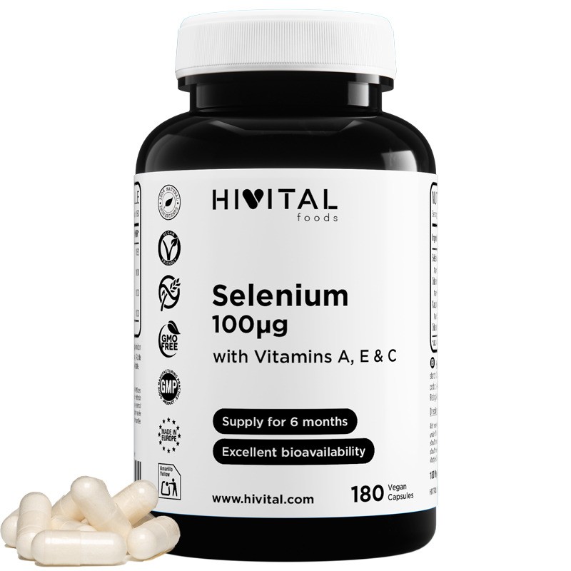 Selenio 100 mcg 180 Cápsulas Veganas Hivital