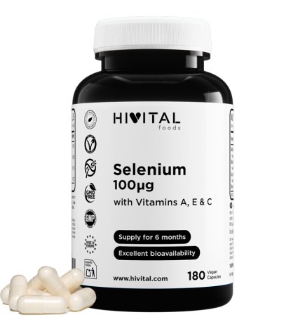 Selenio 100 mcg 180 Cápsulas Veganas Hivital