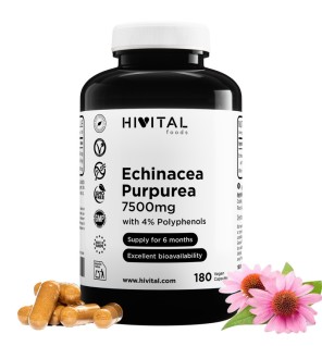 Equinacea Purpurea 7500 mg 180 Cápsulas Veganas Hivital