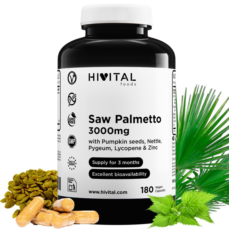 Saw Palmetto 3000 mg 180 Cápsulas Veganas Hivital Saw Palmetto 3000 mg 180 Cápsulas Veganas Hivital