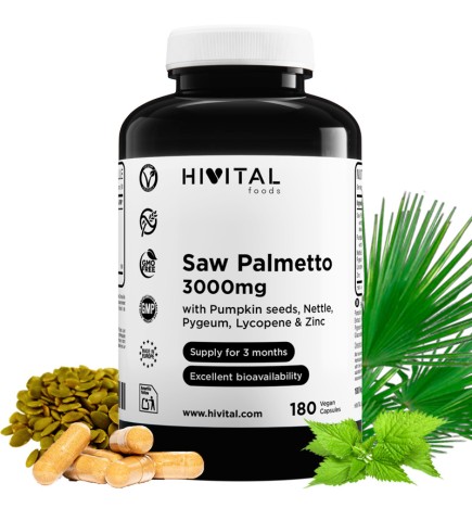 Saw Palmetto 3000 mg 180 Cápsulas Veganas Hivital