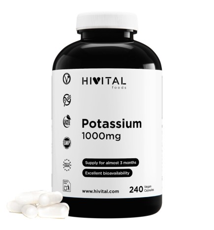 Potasio 1000 mg (Citrato) 240 Cápsulas Veganas Hivital