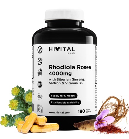 Rhodiola Rosea 4000 mg 180 Cápsulas Veganas Hivital
