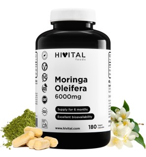 Moringa Oleifera 6000 mg 180 Cápsulas Veganas Hivital