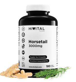 Horsetail 3000 mg (Cola de Caballo) 180 Cápsulas Veganas Hivital