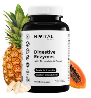 Enzimas Digestivas 180 Cápsulas Veganas Hivital