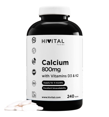 Calcio + D3 + K2 240 Comprimidos Hivital