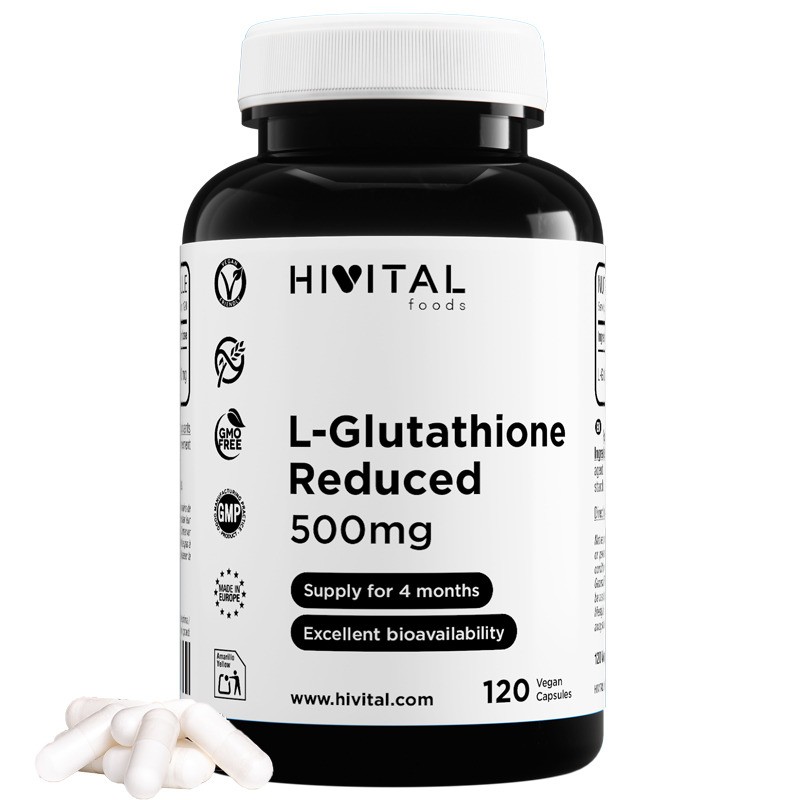 LGlutatión -Reducido 500 mg 120 Cápsulas Veganas Hivital