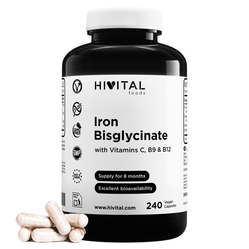 Hierro + C + B9 + B12 240 Cápsulas Veganas Hivital