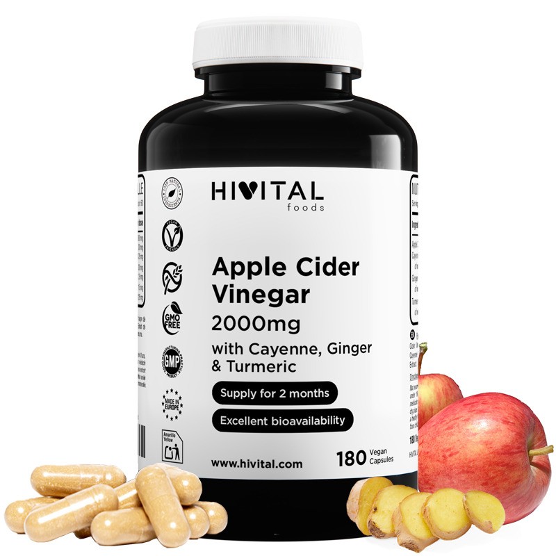 Apple Cider Vinegar 2000 mg 180 Cápsulas Veganas Hivital