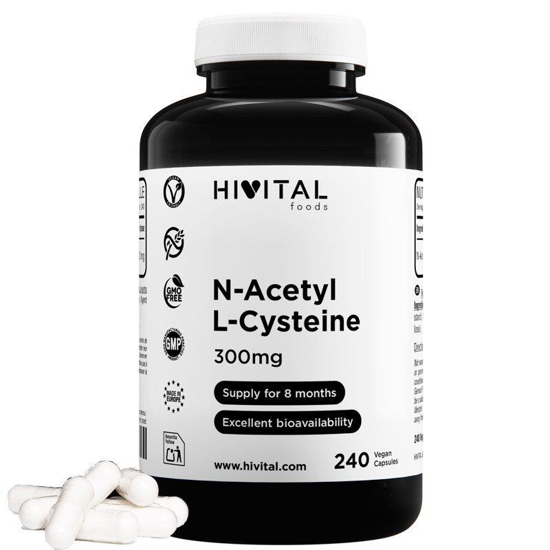 N-Acetil L-Cisteina 300 mg 240 Cápsulas Veganas Hivital