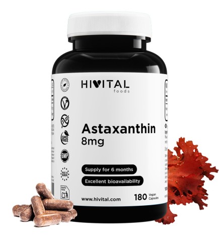 Astaxantina 8 mg 180 Cápsulas Veganas Hivital